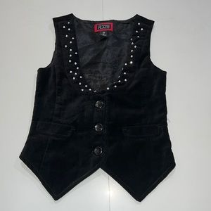 The Children’s Place black velvet vest with jewel detailing